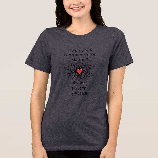 T-shirt En Tri-matière 7 Mots Pour Un Long Mariage (Recto)
