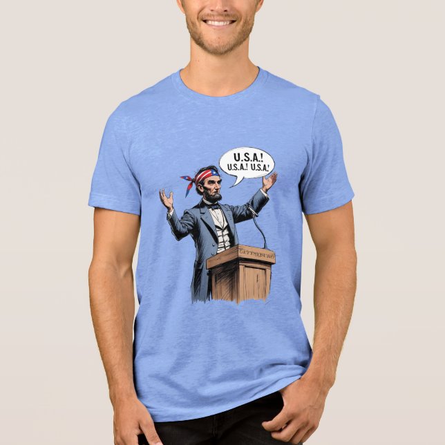 T-shirt En Tri-matière Abe Lincoln: "USA! USA! USA!" (Recto)