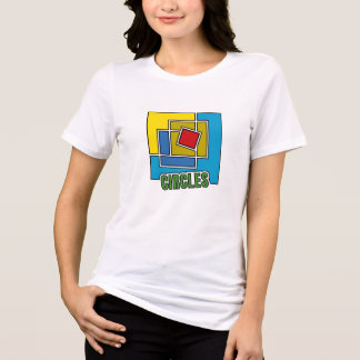 T-shirt En Tri-matière Abstraction Géométrique Faite de Carrés Colorés