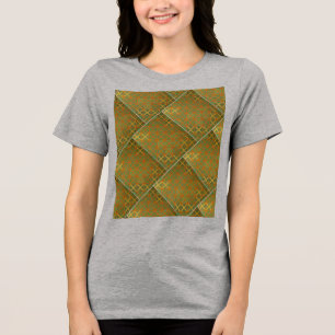 T-shirt En Tri-matière Abstrait Géométrique Vert Et Bleu