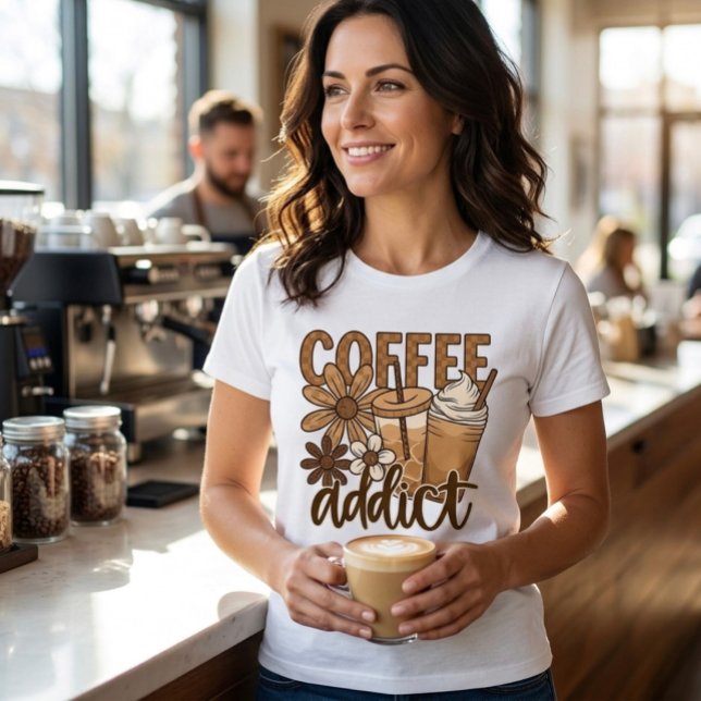 T-shirt En Tri-matière Accro au café.  (Créateur téléchargé)