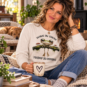 T-shirt En Tri-matière Accroche-Toi Vendredi Arrive Humour de Grenouille 
