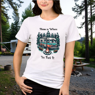 T-shirt En Tri-matière Accueil - Où vous le garez Thème Camping