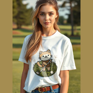T-shirt En Tri-matière adorable chat jouant à l'illustration de golf