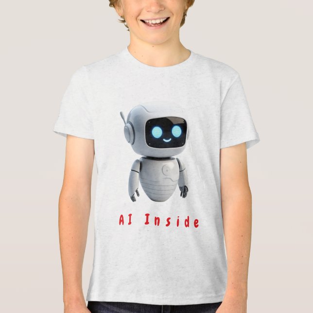 T-shirt En Tri-matière Adorable Chibi Robot Spatial Compagnon - Minimalis (Recto)