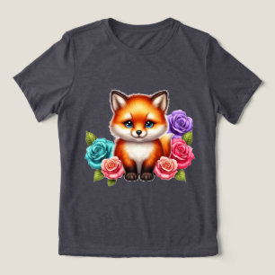 T-shirt En Tri-matière Adorable club Fox avec Roses colorés