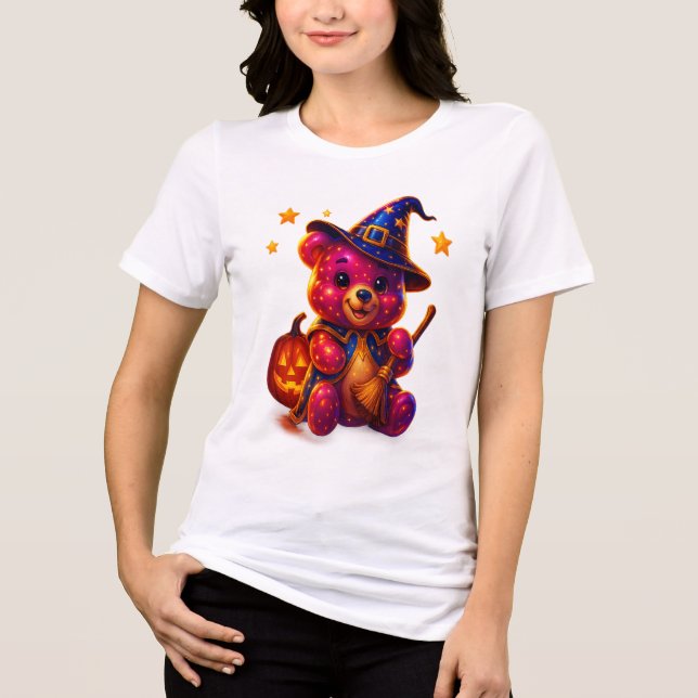 T-shirt En Tri-matière Adorable Halloween Teddy Witch (Recto)