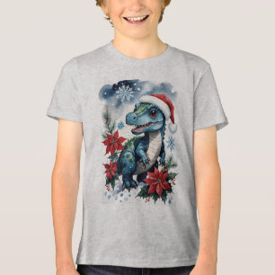T-shirt En Tri-matière Adorable Noël Père Noël T-Rex Père Noël