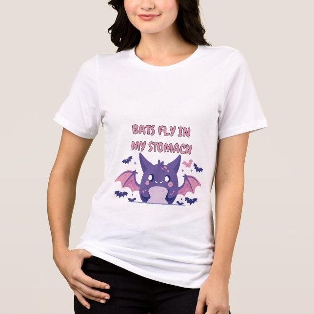 T-shirt En Tri-matière adorable purple cartoon bat with pink wings (Recto)