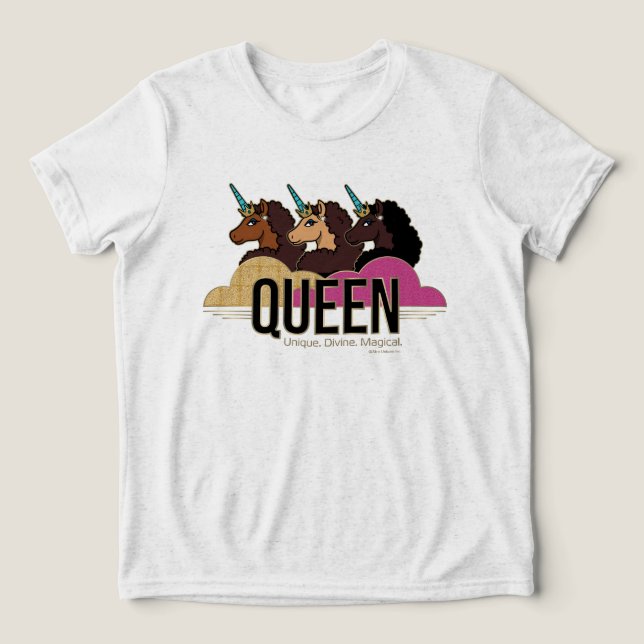 T-shirt En Tri-matière Afro Unicorn Queen Trio Design (Design Recto)