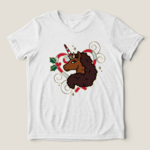 T-shirt En Tri-matière Afro Unicorn Sucre de canne Heart Holiday