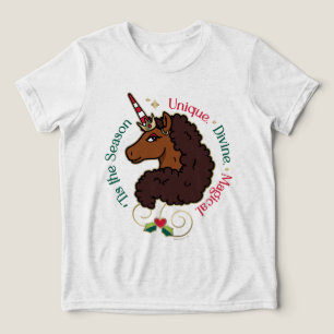 T-shirt En Tri-matière Afro Unicorn 'Tis Season Holiday Unicorn