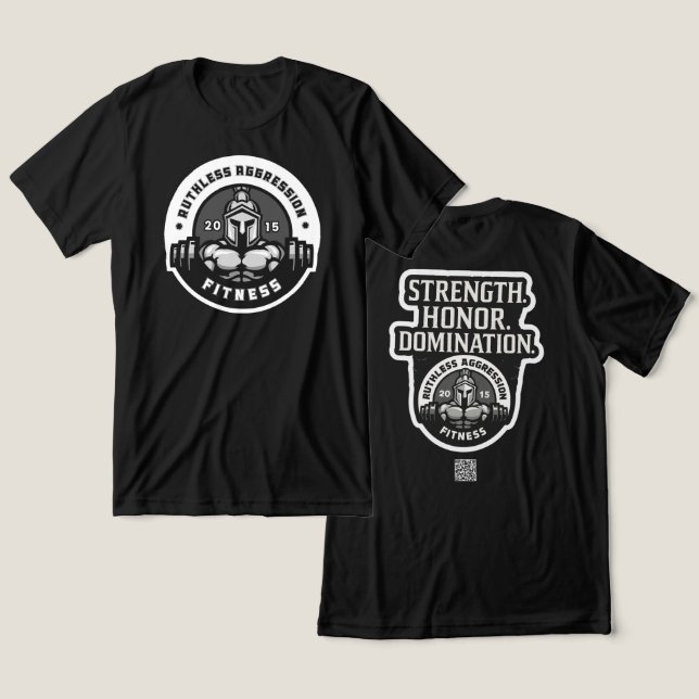 T-shirt En Tri-matière Agression impitoyable Fitness Gym Tee # 1 (Design Recto & Verso)