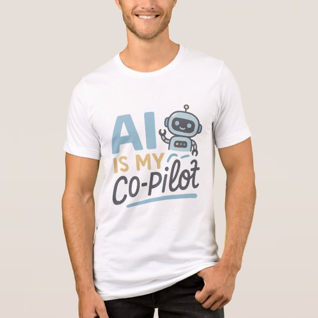 T-shirt En Tri-matière AI est mon co-pilote - conception robotique mignon (Recto)