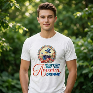 T-shirt En Tri-matière Aigle chauve Amérique Rêves Indépendance Patriotiq