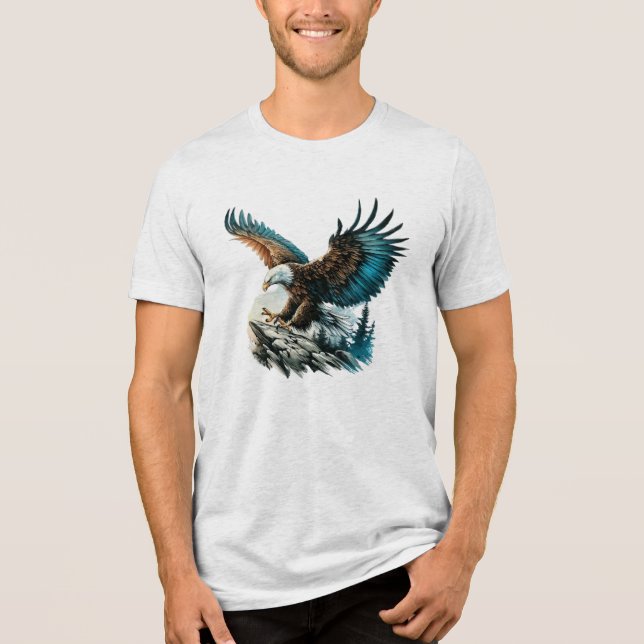 T-shirt En Tri-matière Aigle en aquarelle (Recto)