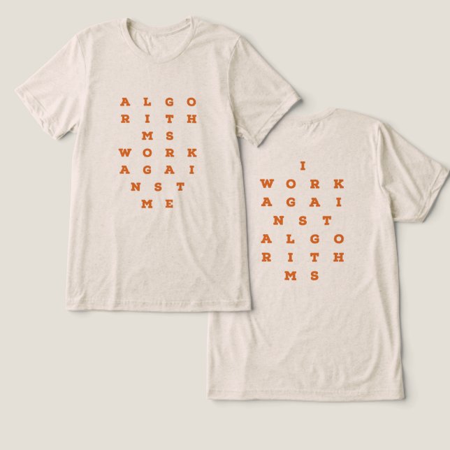 T-shirt En Tri-matière Algorithme tableau de Snellen (Design Recto & Verso)