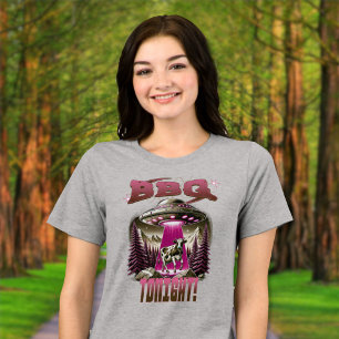 T-shirt En Tri-matière Alien BBQ Enlèvement de vache Plaisanterie