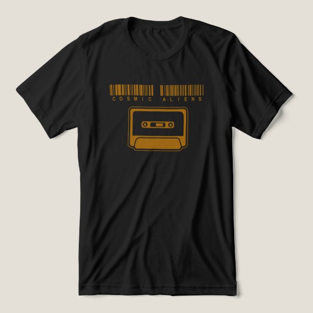 T-shirt En Tri-matière Aliens cosmiques Soul Cassette Noir & Brown (Design Recto)