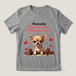 T-shirt En Tri-matière Alimenté par l'amour du chocolat et des Chihuahua