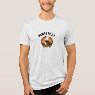 T-shirt En Tri-matière Alimenté par le café • Conception drôle pour les a