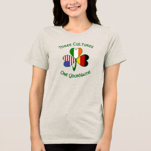 T-shirt En Tri-matière Allemand Irlandais Shamrock américain drapeaux Per