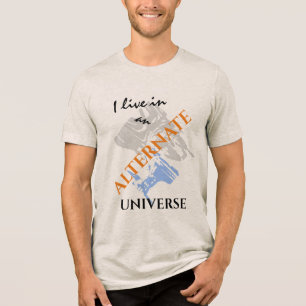 T-shirt En Tri-matière "Alternate Universe" sur Grey, Blue Abstract Desig
