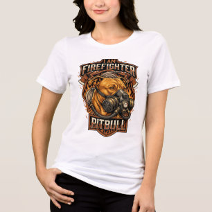 T-shirt En Tri-matière Am Pitbull Pompier Chien Masque à Gaz Bouclier