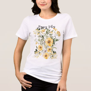 T-shirt En Tri-matière Amateur botanique du jardin de fleurs jaunes