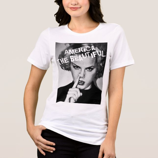 T-shirt En Tri-matière America the Beautiful par FpArt White T-Shirt (Recto)