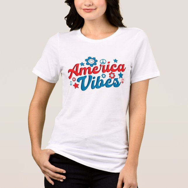 T-shirt En Tri-matière AMERICA VIBES Typographie rétro Super (Recto)