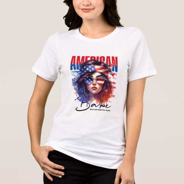 T-shirt En Tri-matière American Babe Patriot Design (Recto)