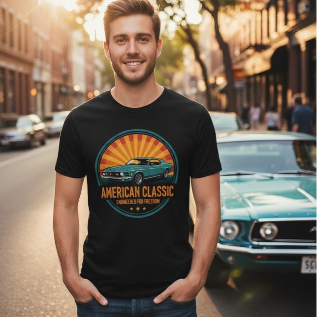 T-shirt En Tri-matière American Classic Muscle Car Retro T-Shirt (Créateur téléchargé)
