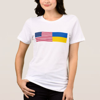 T-shirt En Tri-matière American I stand with Ukraine. USA & UKR flags. T-