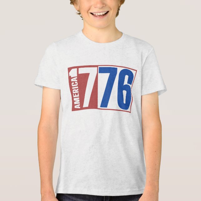 T-SHIRT  EN TRI-MATIÈRE AMÉRIQUE 1776  (Recto)
