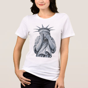 T-shirt En Tri-matière Amérique Statue De La Liberté Pleurent Mème Drôle