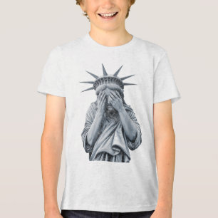 T-shirt En Tri-matière Amérique Statue De La Liberté Pleurent Mème Drôle