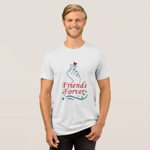 T-shirt En Tri-matière Amis pour toujours Main Cœur Amitié Mignonne Graph