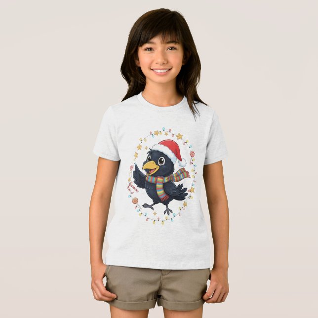 T-shirt En Tri-matière AMITA | Cheerful Crow - Holiday Lights (Recto plein)