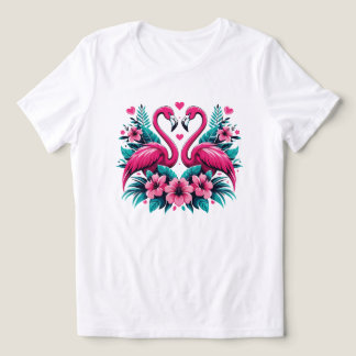 T-shirt En Tri-matière Amour de Flamant Rose – Romance Florale Tropicale