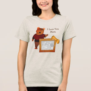 T-shirt En Tri-matière Amour Maman Photo personnalisée Cute Bear