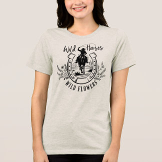 T-shirt En Tri-matière Amoureux de la nature de l'Ouest Chevaux sauvages
