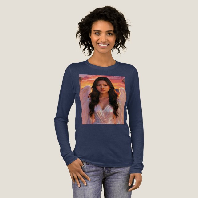 T-SHIRT  EN TRI-MATIÈRE ANGE - ANGES (Recto complet)