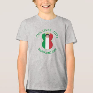 T-shirt En Tri-matière Ange italien Noël Drapeau personnalisé garçon