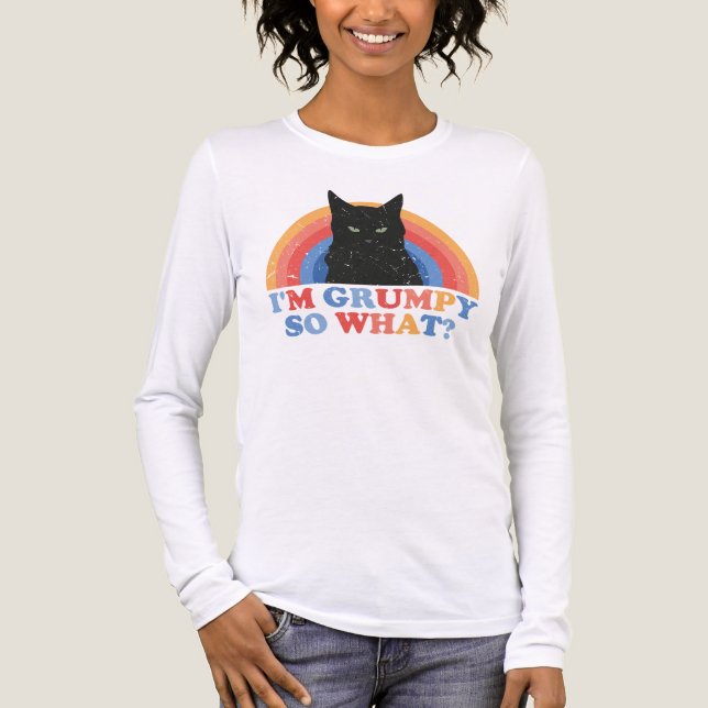 T-shirt En Tri-matière Angry cat I'm grumpy so what funny cats (Recto)