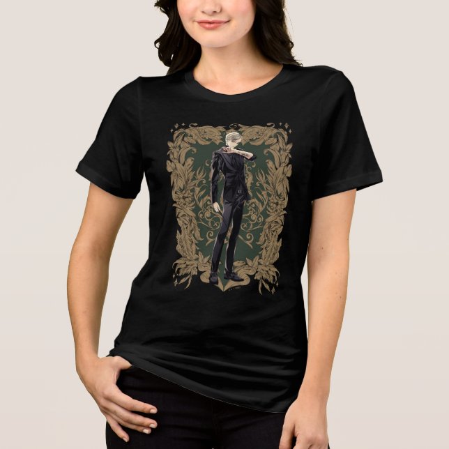 T-shirt En Tri-matière Anime Draco Malfoy Cadre Ornate (Recto)