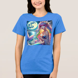 T-shirt En Tri-matière Anime Girl chanter Moonlight Pixie Rainbow Mermaid