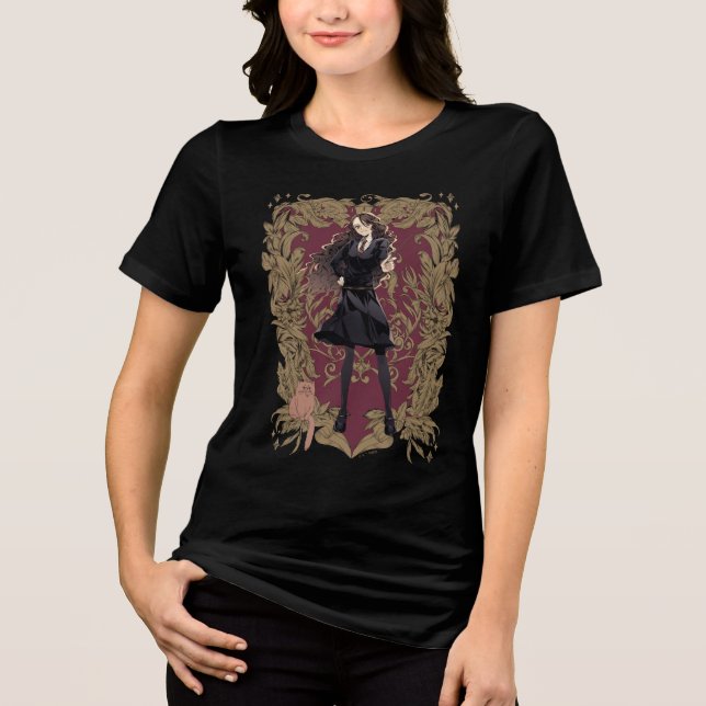 T-shirt En Tri-matière Anime Hermione Granger Cadre Orné (Recto)