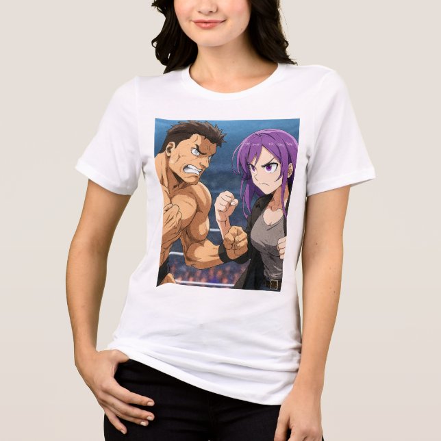 T-shirt En Tri-matière Anime Showdown: Fighter vs Heroine (Recto)