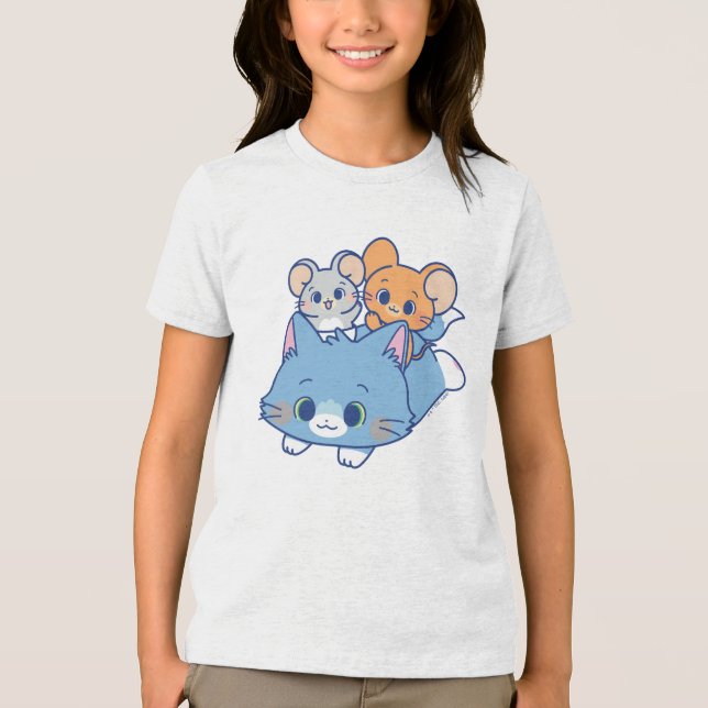 T-shirt En Tri-matière Anime Tom, Jerry et Tuffy (Recto)